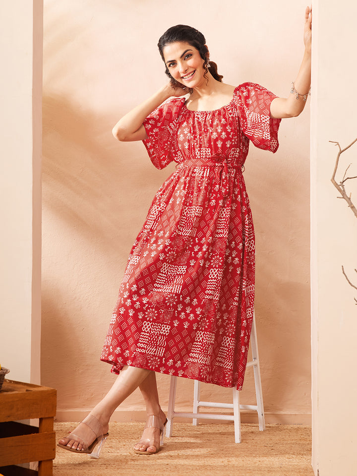Red Midi Dress