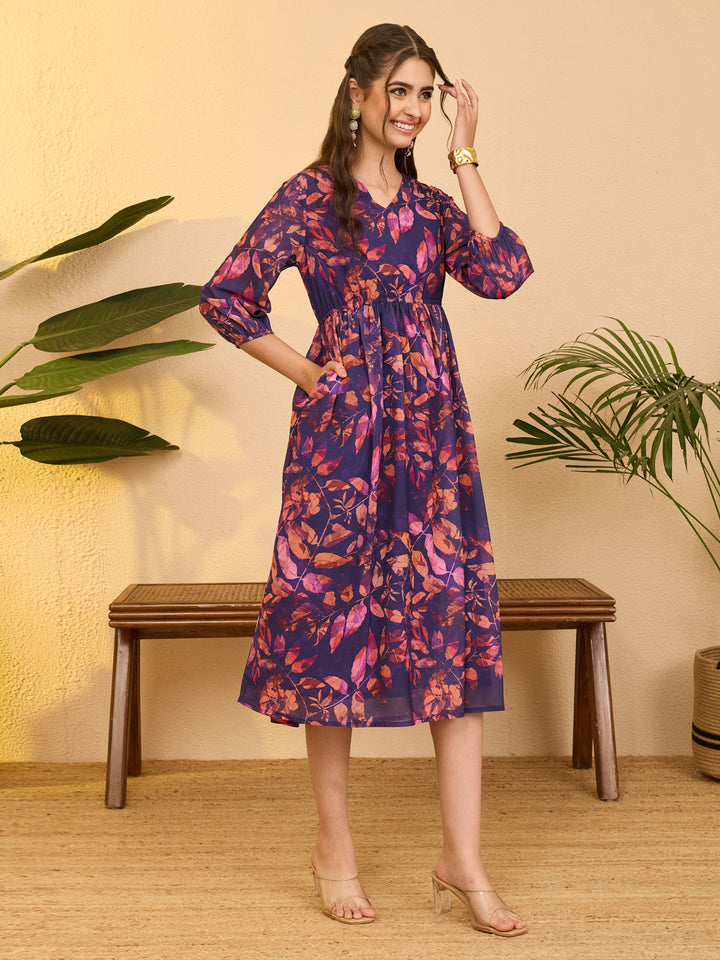 Purple Midi Dress