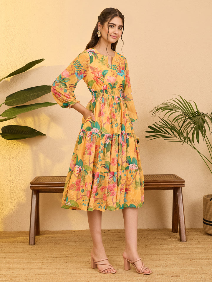 Yellow Midi Dress