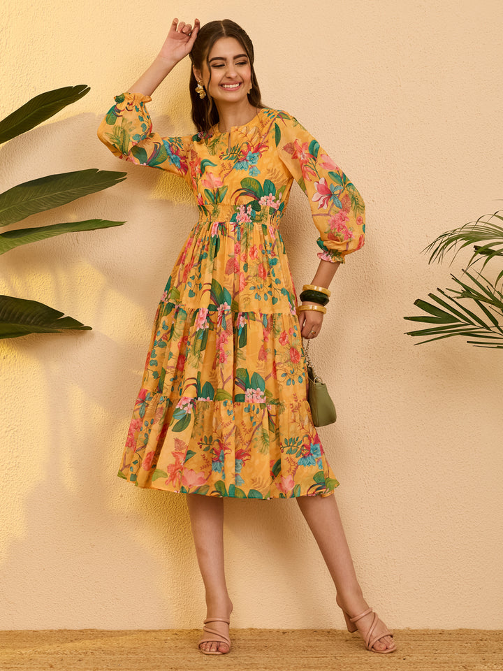Yellow Midi Dress