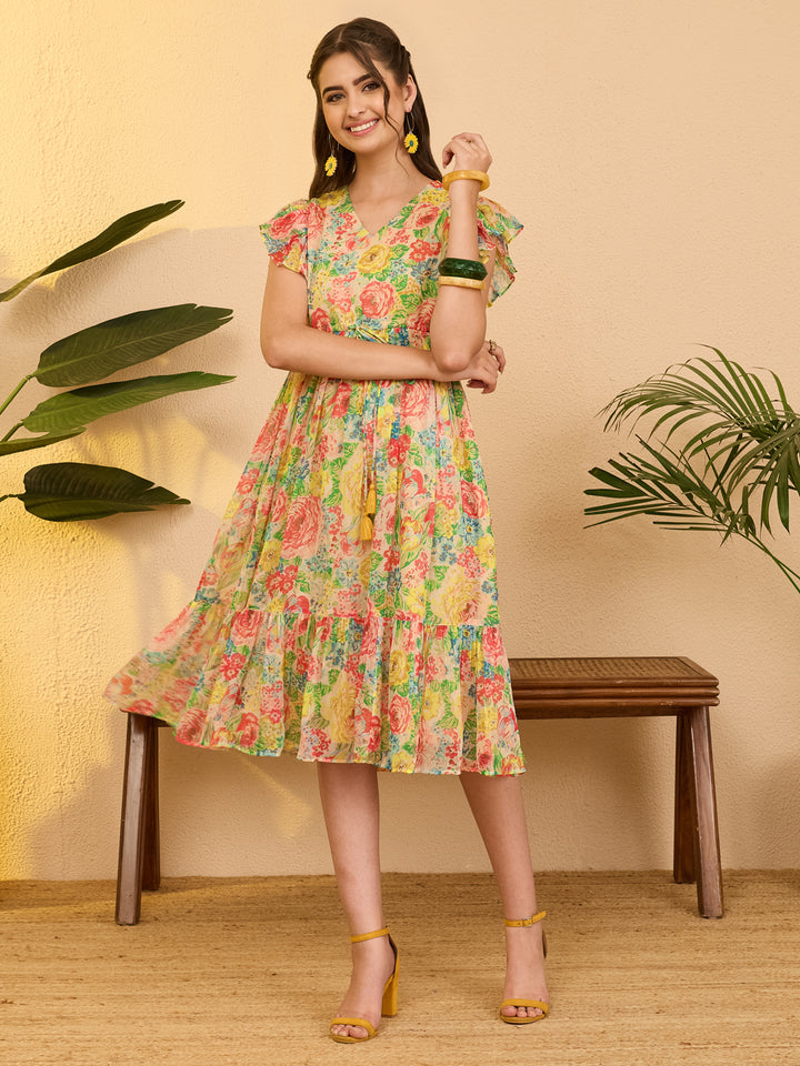 Multicolor Midi Dress