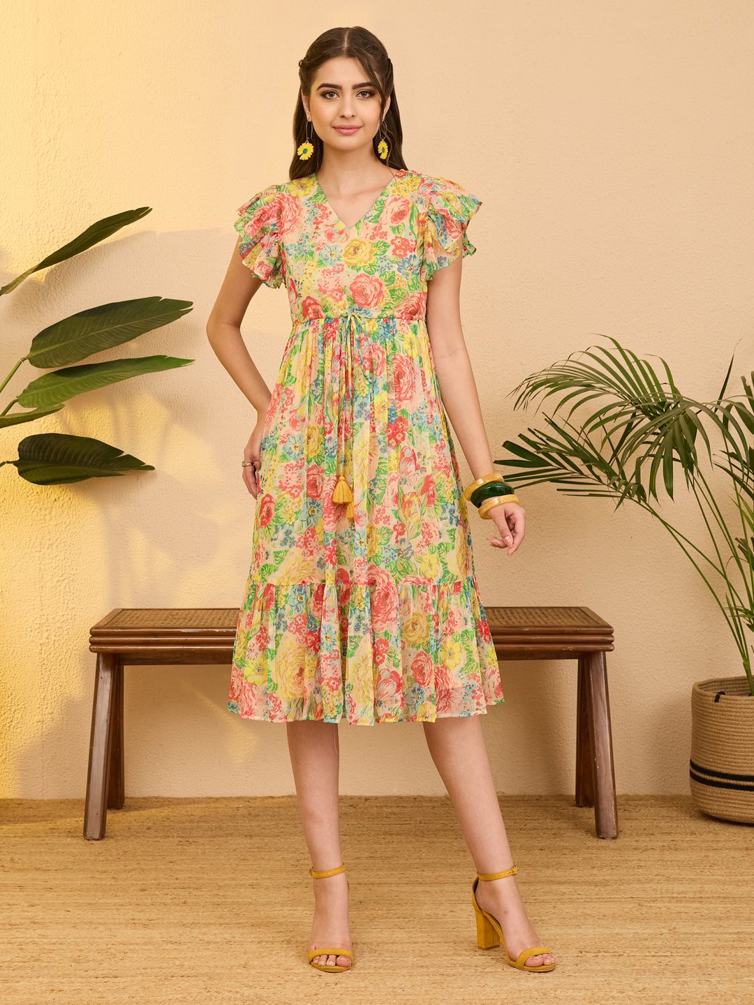 Multicolor Midi Dress