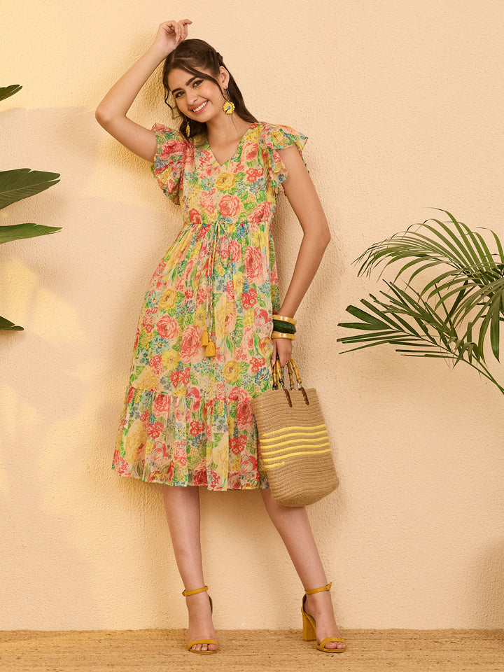 Multicolor Midi Dress