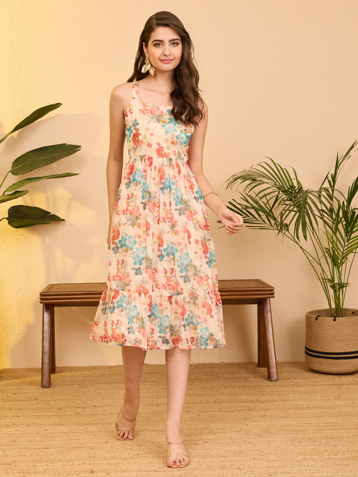 Beige Midi Dress