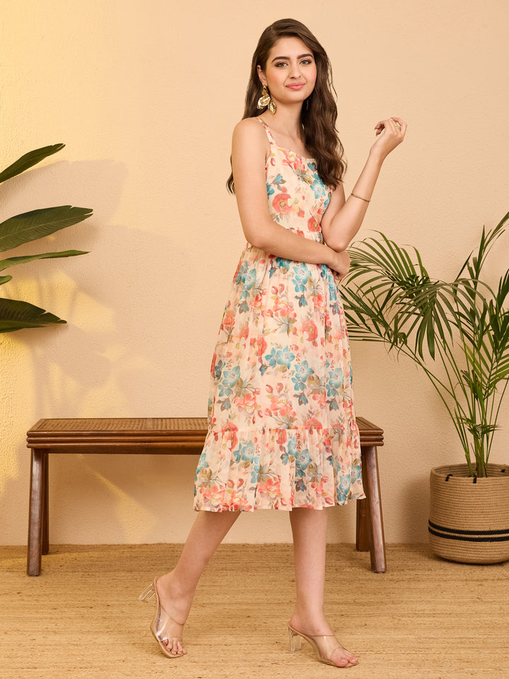 Beige Midi Dress
