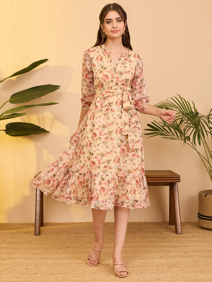Beige Midi Dress