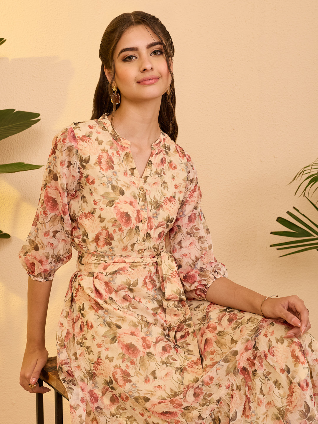 Beige Midi Dress