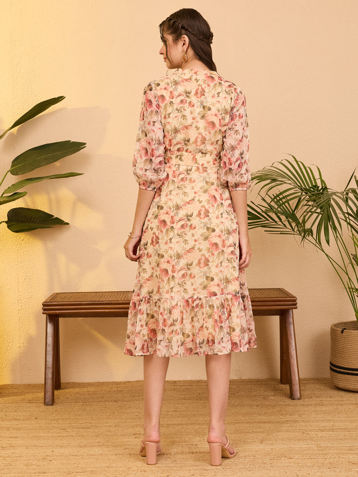 Beige Midi Dress