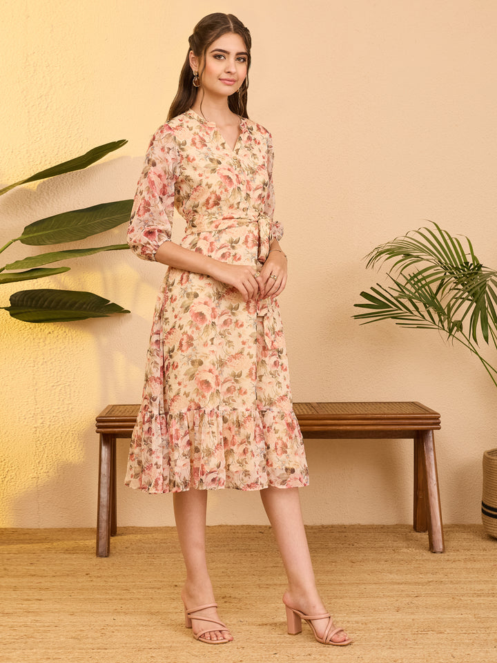 Beige Midi Dress