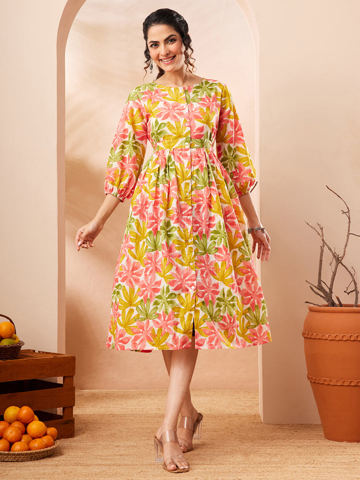 Multicolor Midi Dress