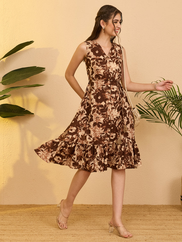 Brown Midi Dress