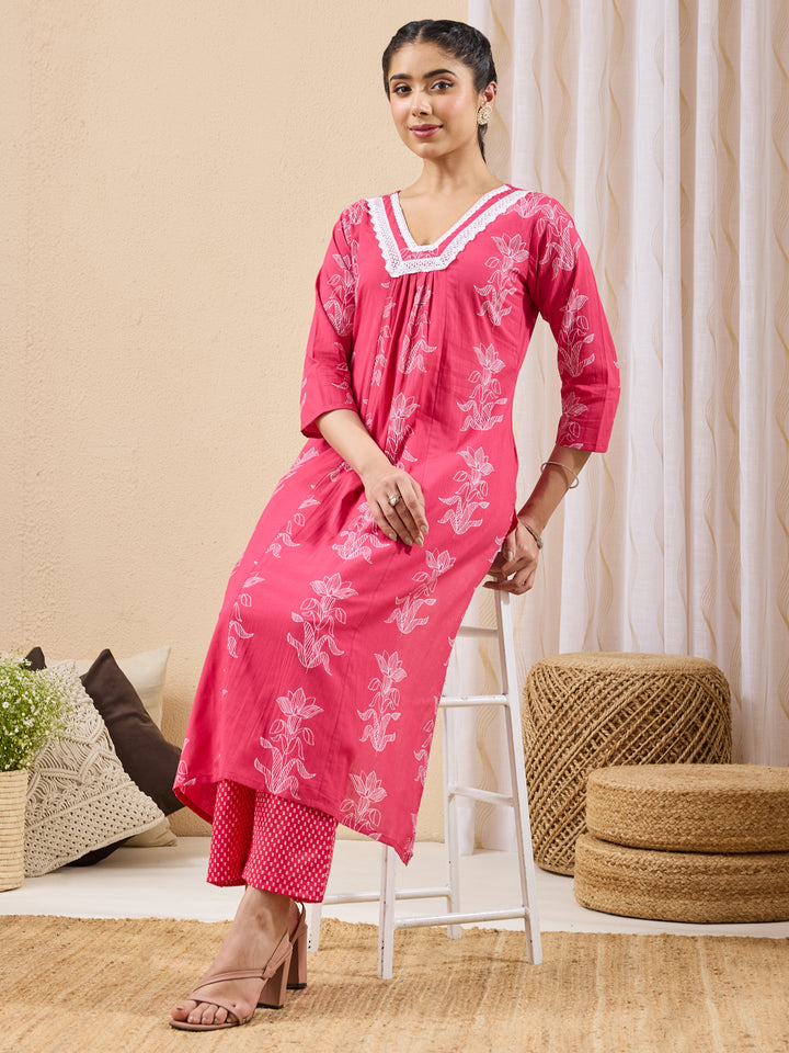 Pink 2-Piece Kurta Set