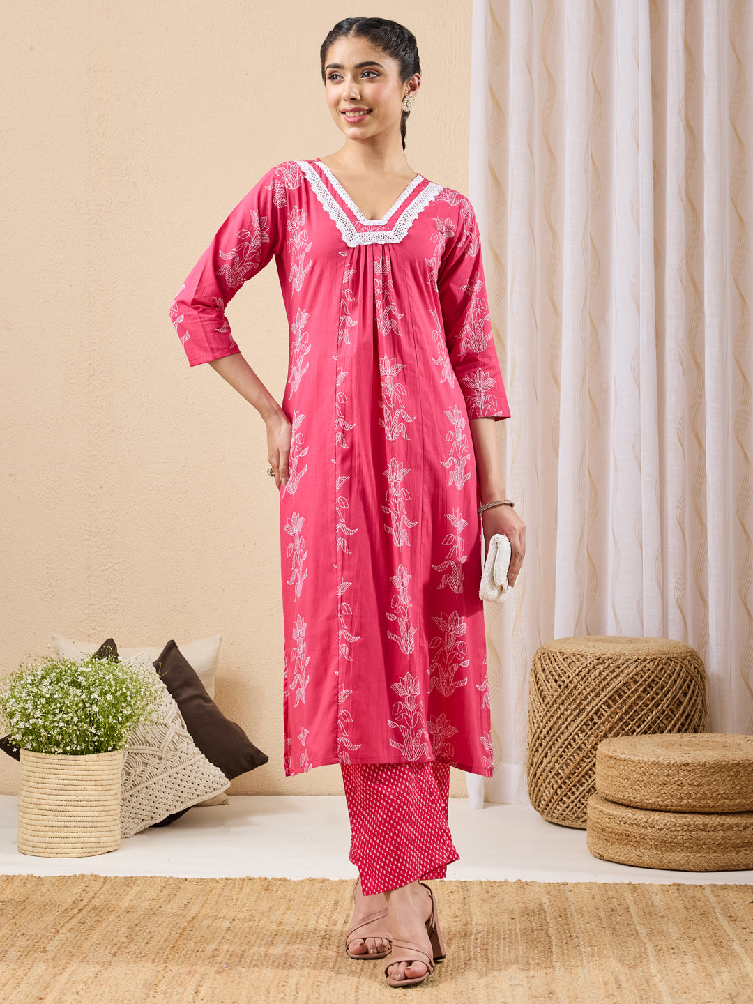 Pink 2-Piece Kurta Set