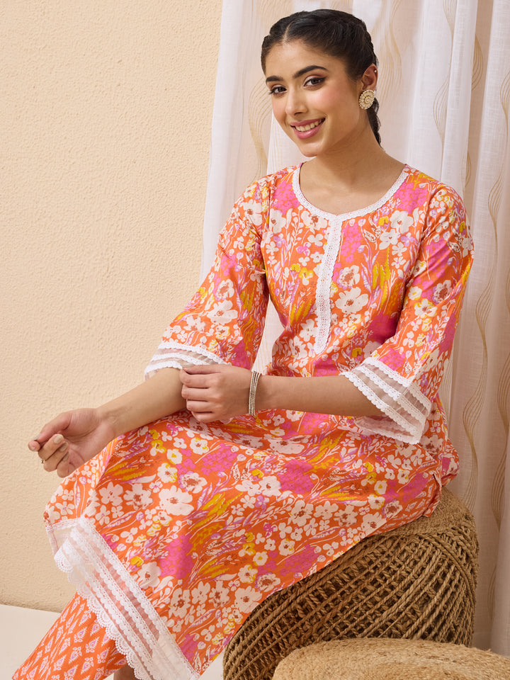 Orange 2-Piece Kurta Set