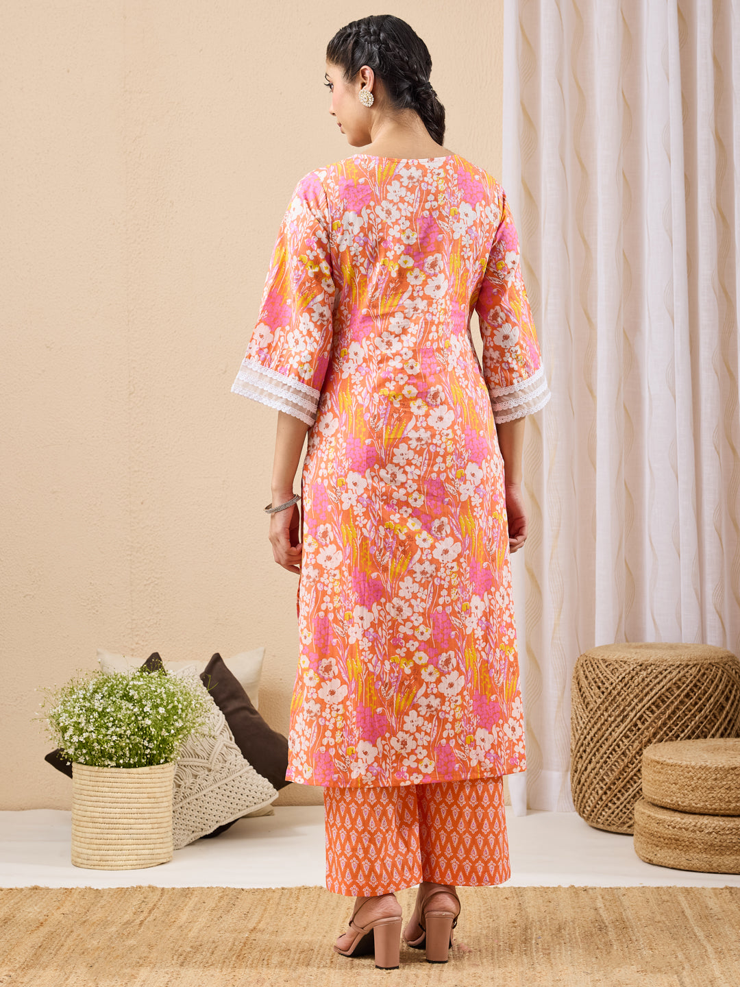 Orange 2-Piece Kurta Set