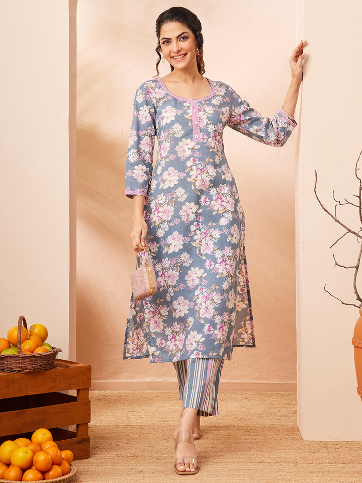 Grey 2-Piece Kurta Set