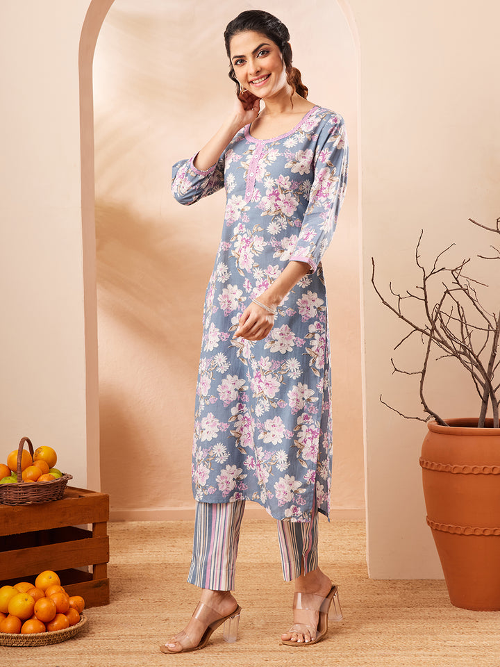 Grey 2-Piece Kurta Set