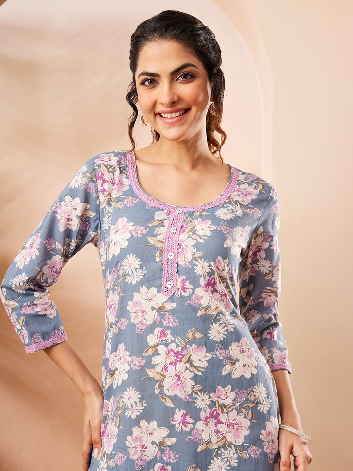 Grey 2-Piece Kurta Set