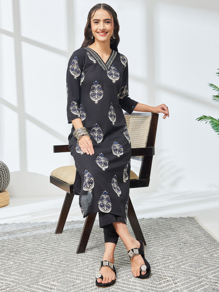 Black 2-Piece Kurta Set