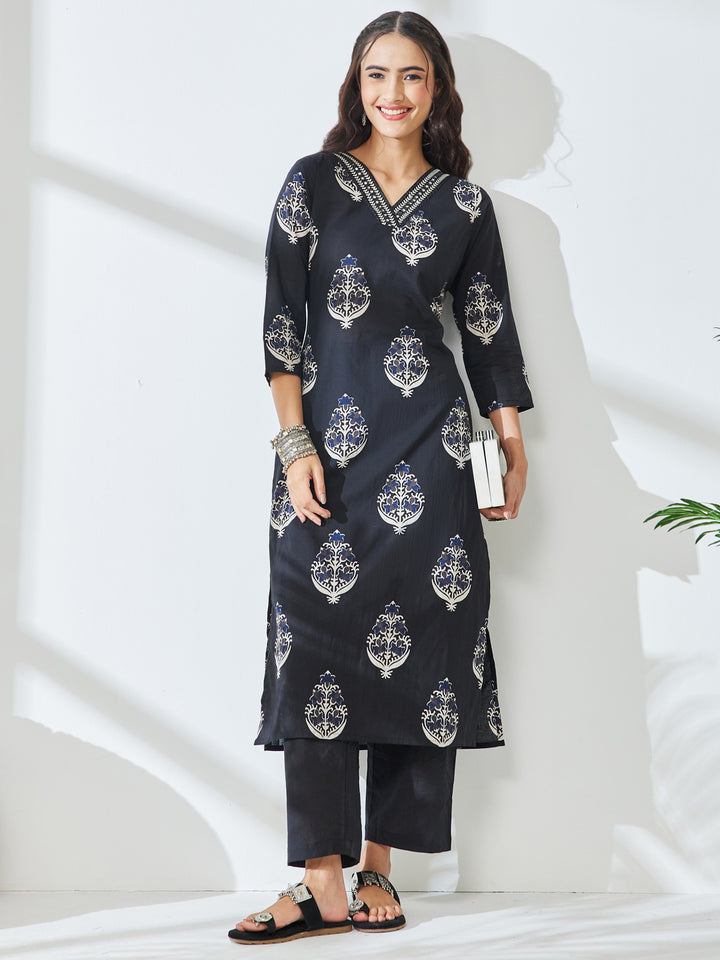 Black 2-Piece Kurta Set