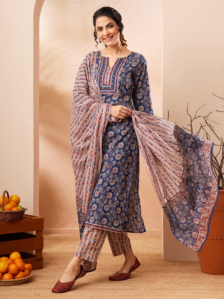 Blue 3-Piece Kurta Set