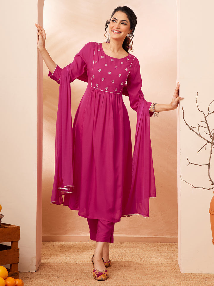 Pink 3-Piece Kurta Set