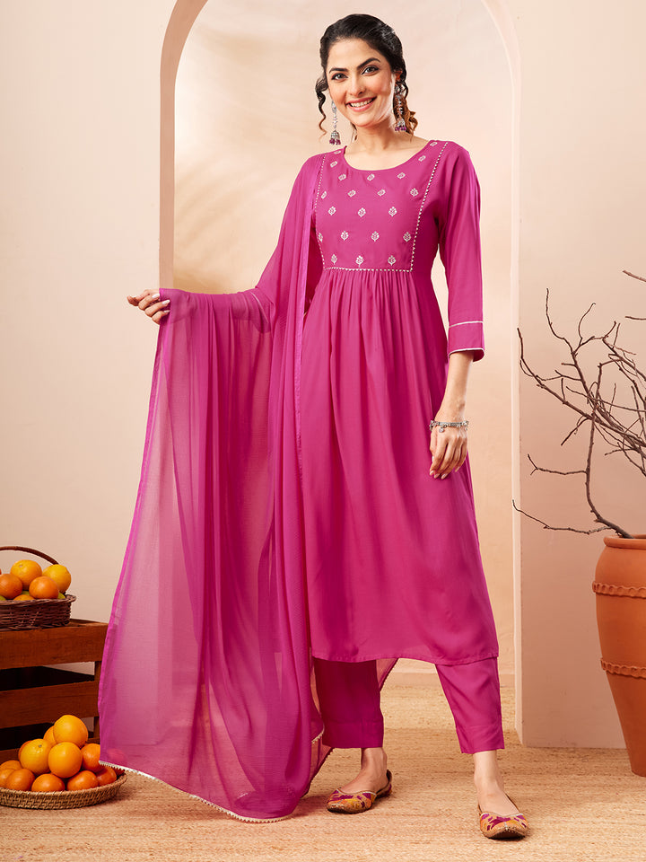 Pink 3-Piece Kurta Set
