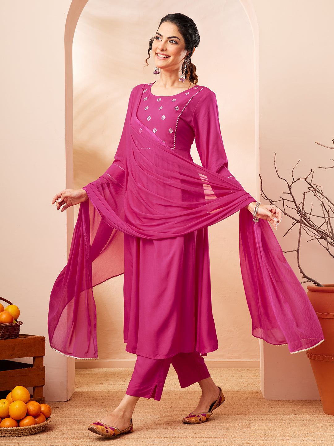 Pink 3-Piece Kurta Set
