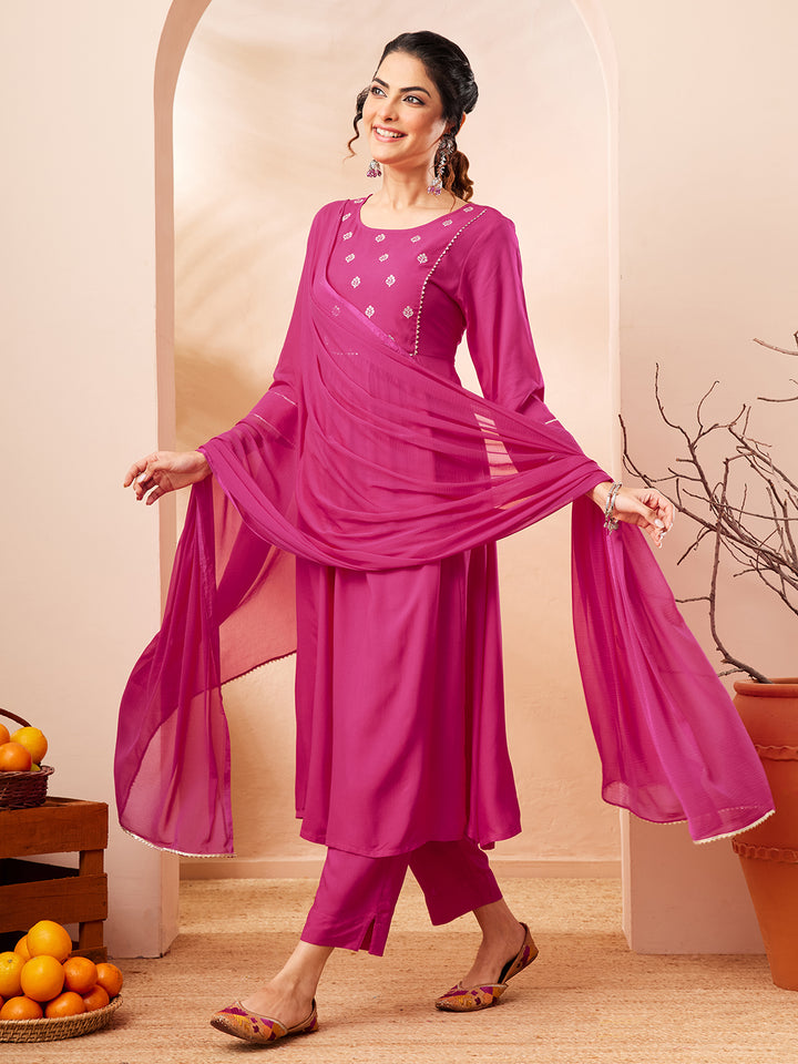 Pink 3-Piece Kurta Set