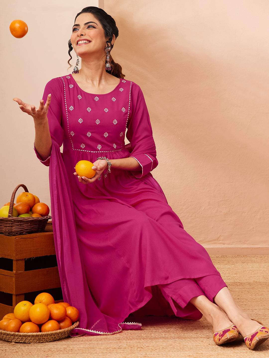 Pink 3-Piece Kurta Set
