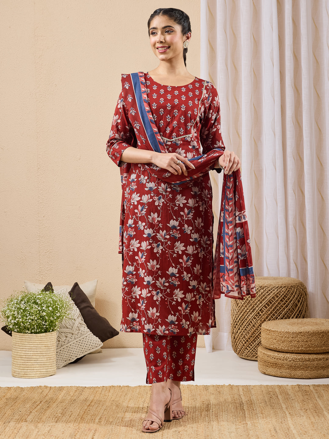 Red 3-Piece Kurta Set