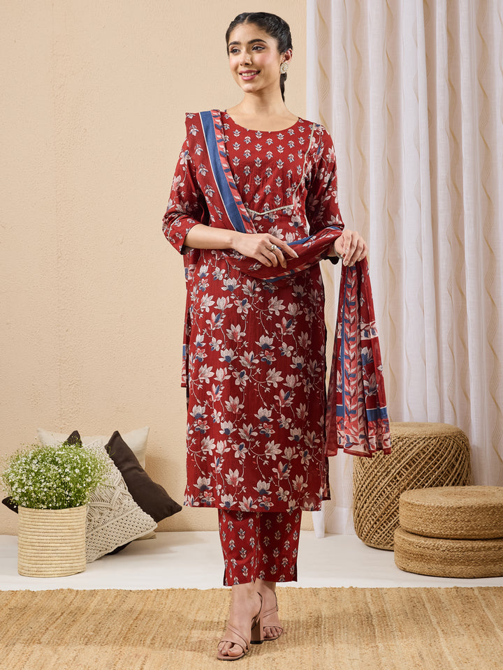 Red 3-Piece Kurta Set