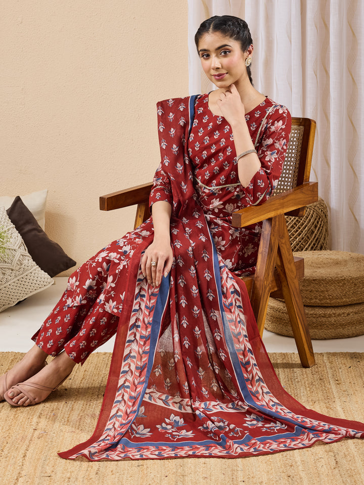 Red 3-Piece Kurta Set