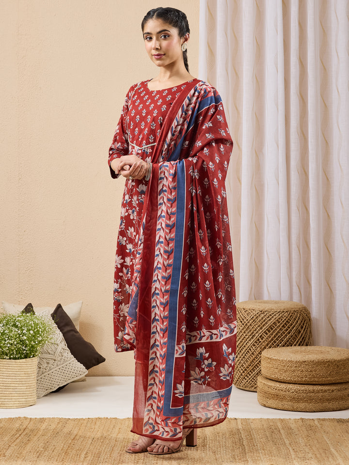 Red 3-Piece Kurta Set