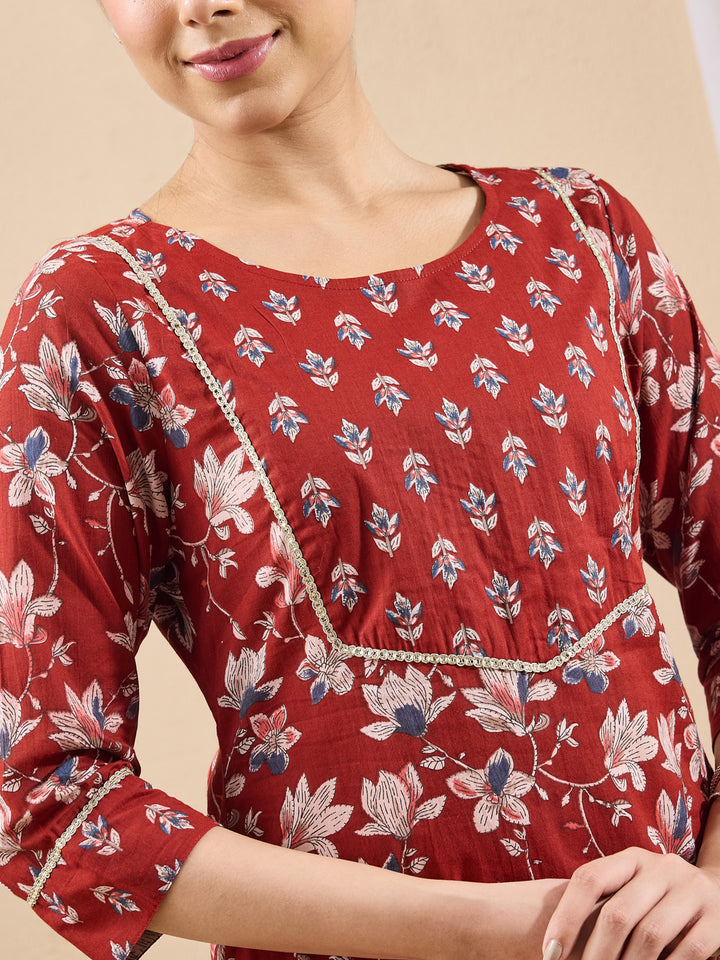 Red 3-Piece Kurta Set