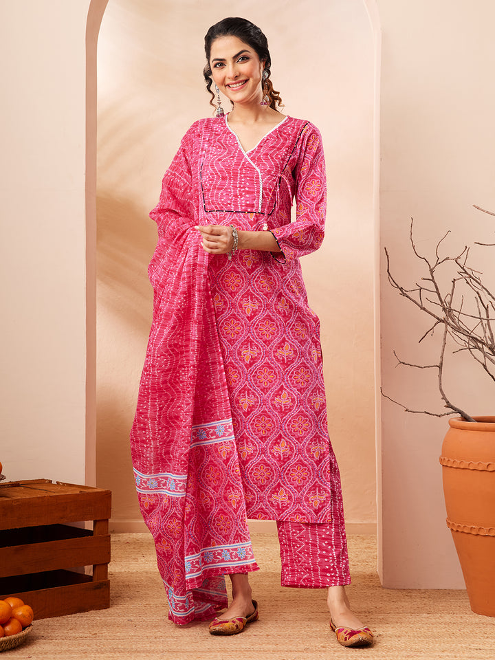 Pink 3-Piece Kurta Set