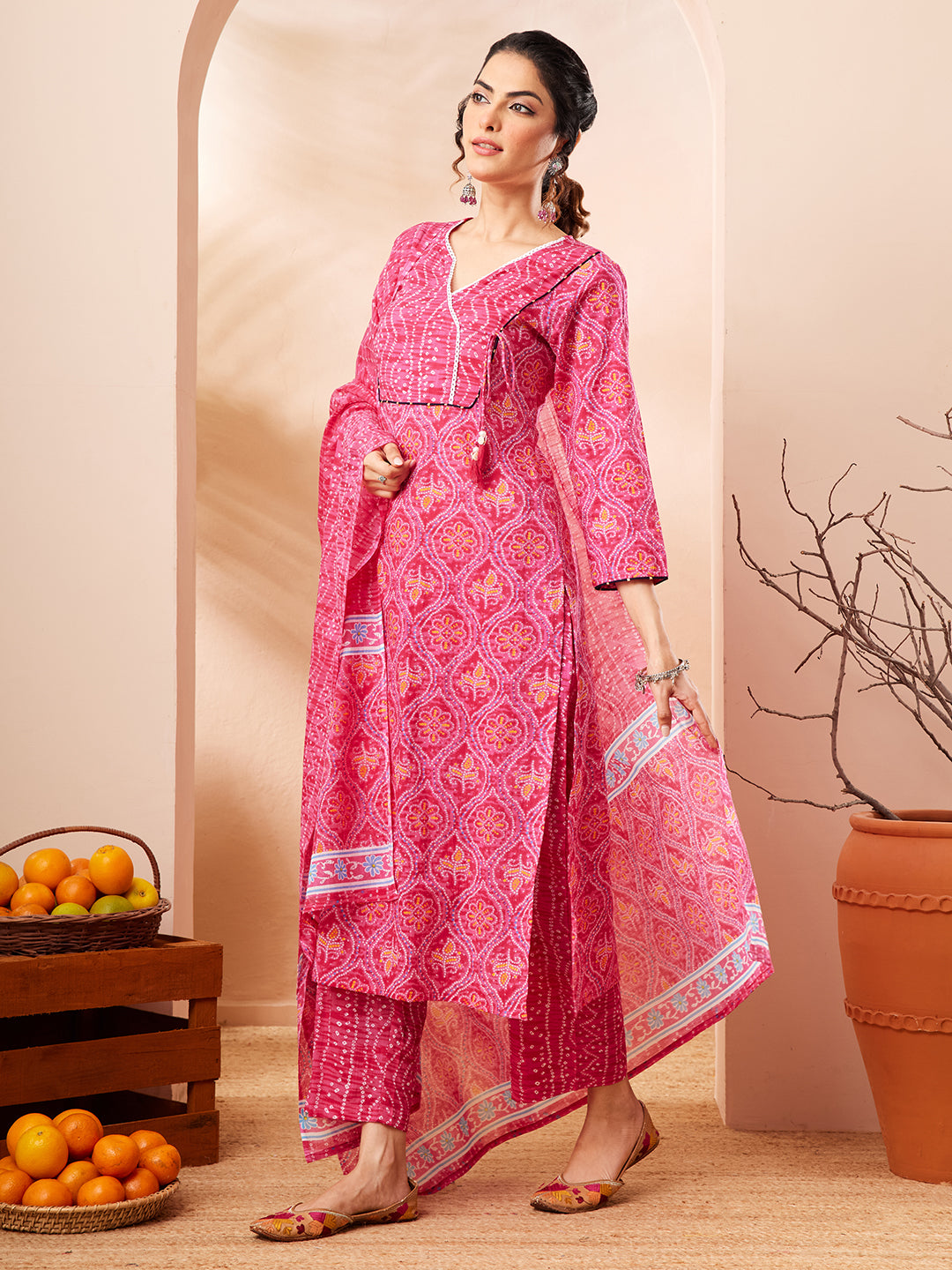 Pink 3-Piece Kurta Set