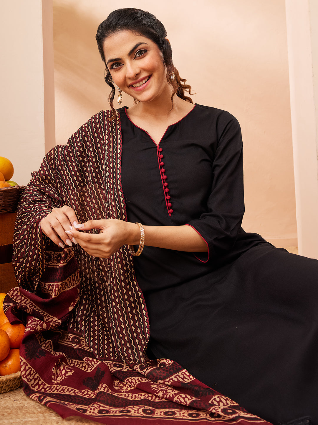 Black 3-Piece Kurta Set