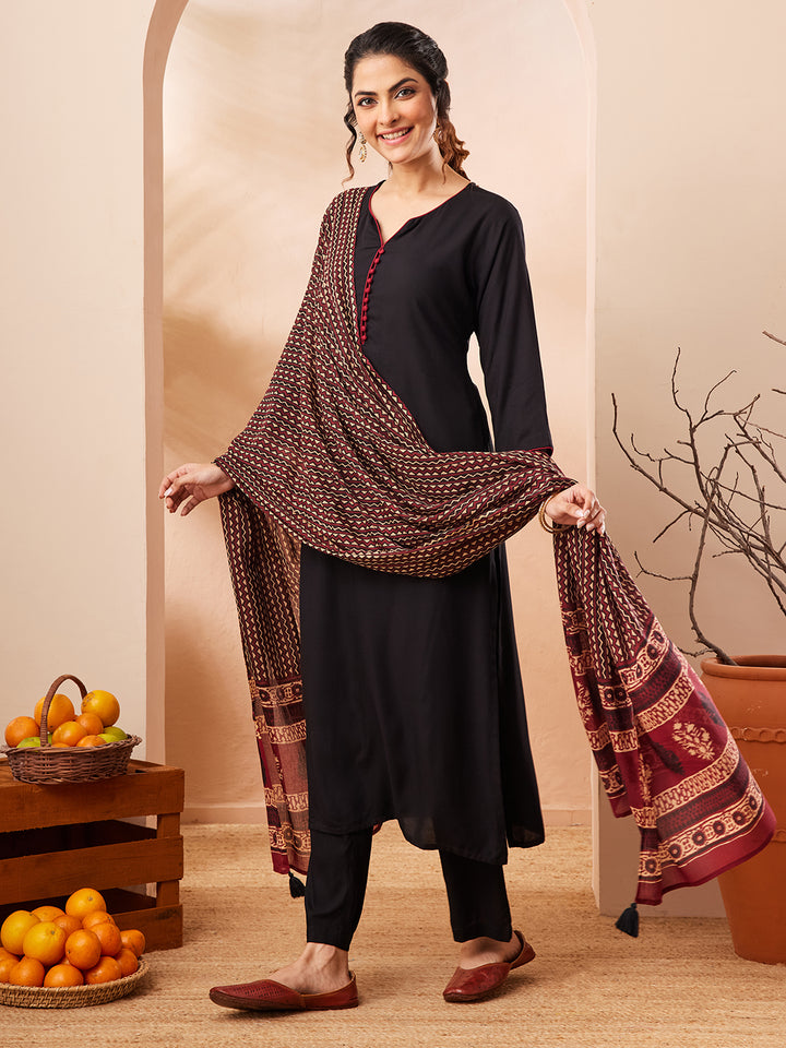 Black 3-Piece Kurta Set