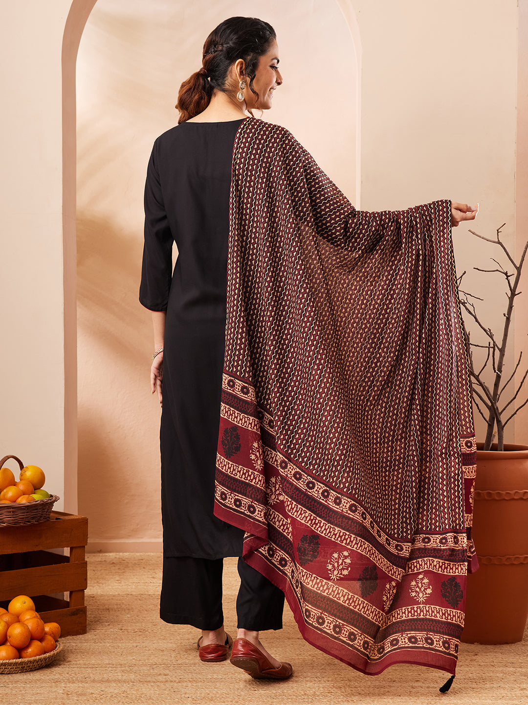 Black 3-Piece Kurta Set