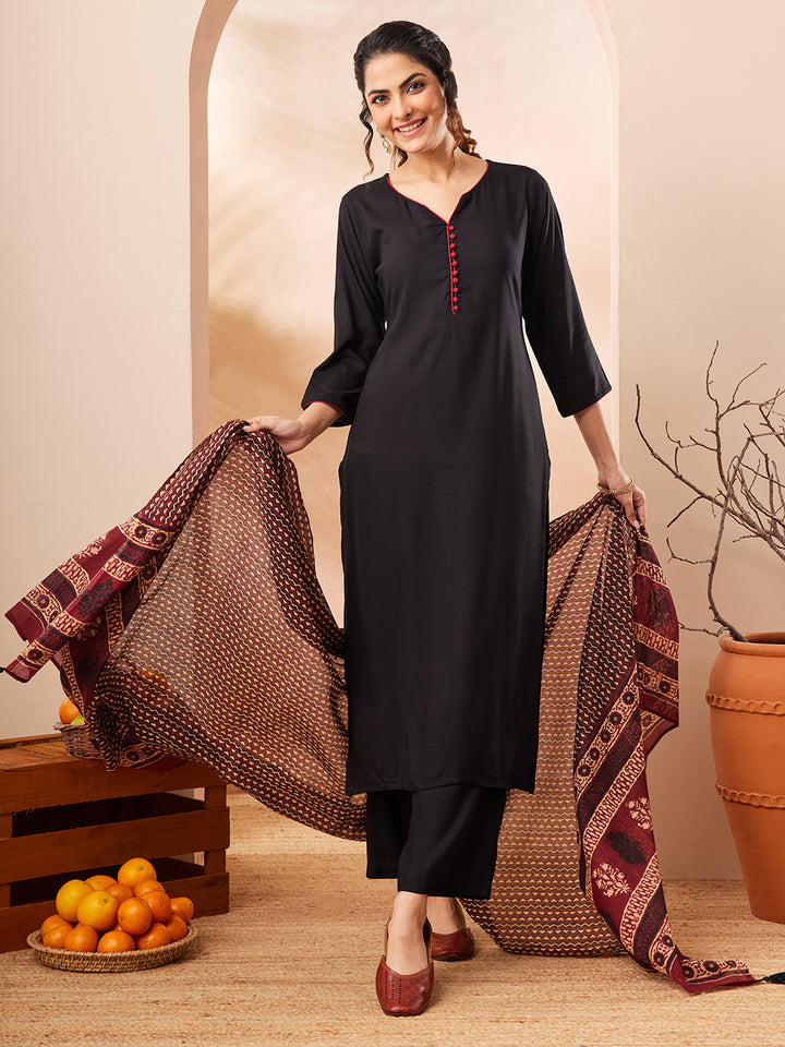 Black 3-Piece Kurta Set