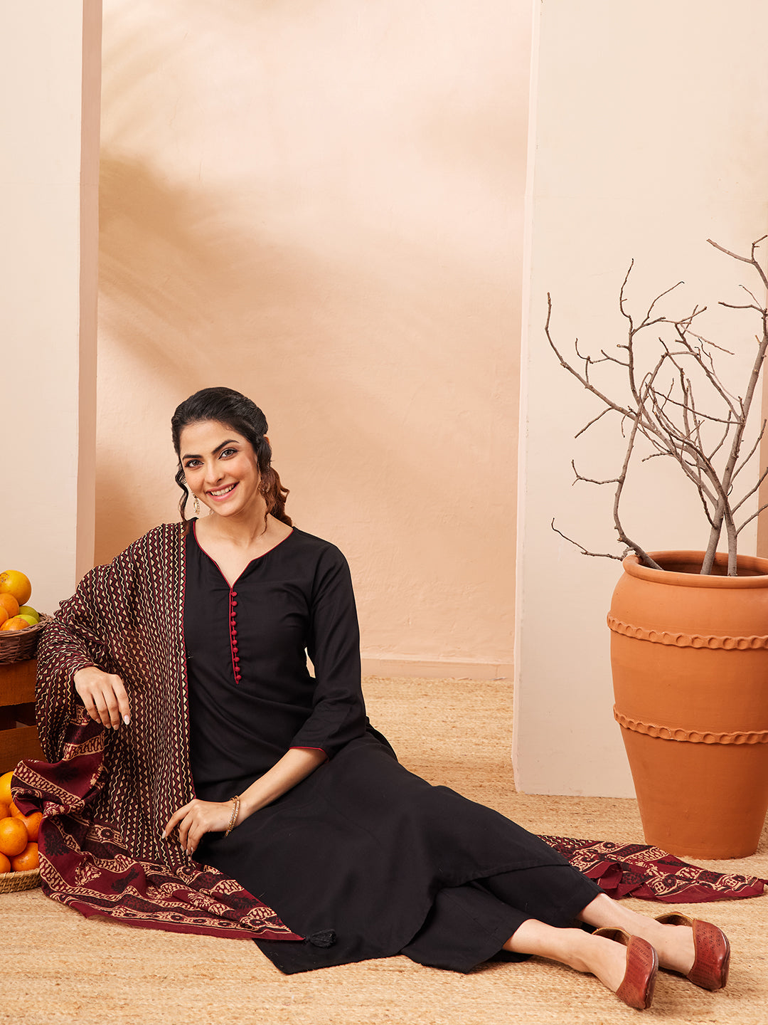 Black 3-Piece Kurta Set