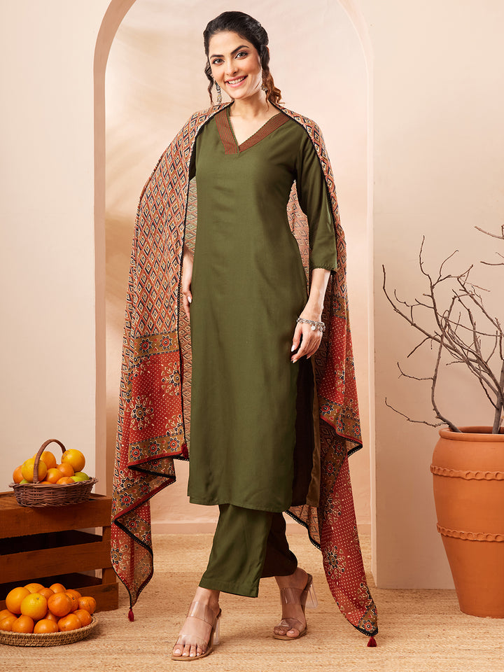 Green 3-Piece Kurta Set
