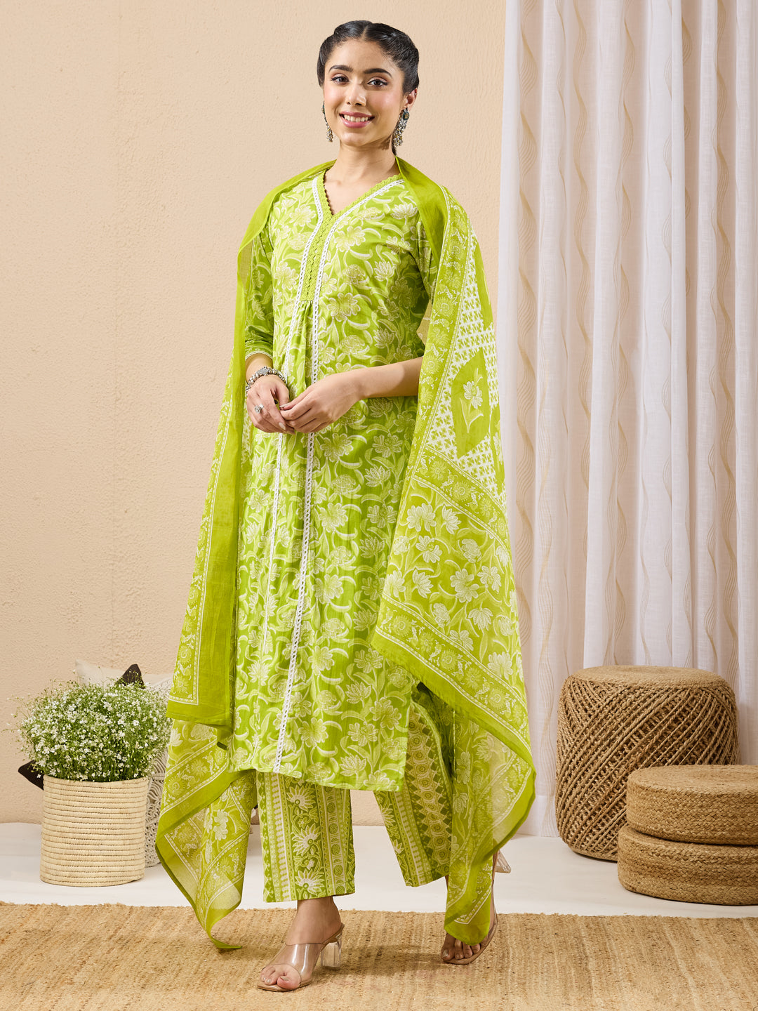 Green 3-Piece Kurta Set
