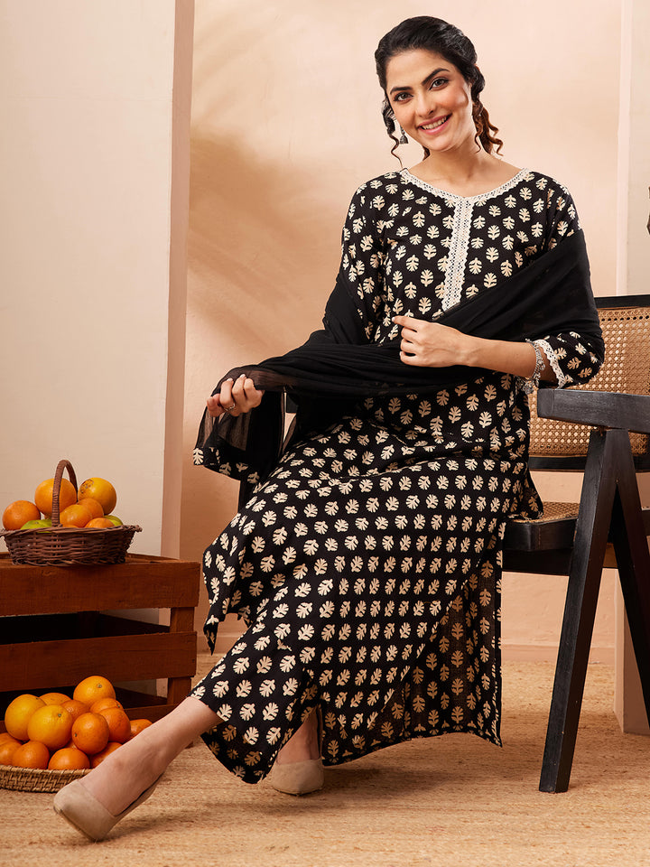 Black 3-Piece Kurta Set