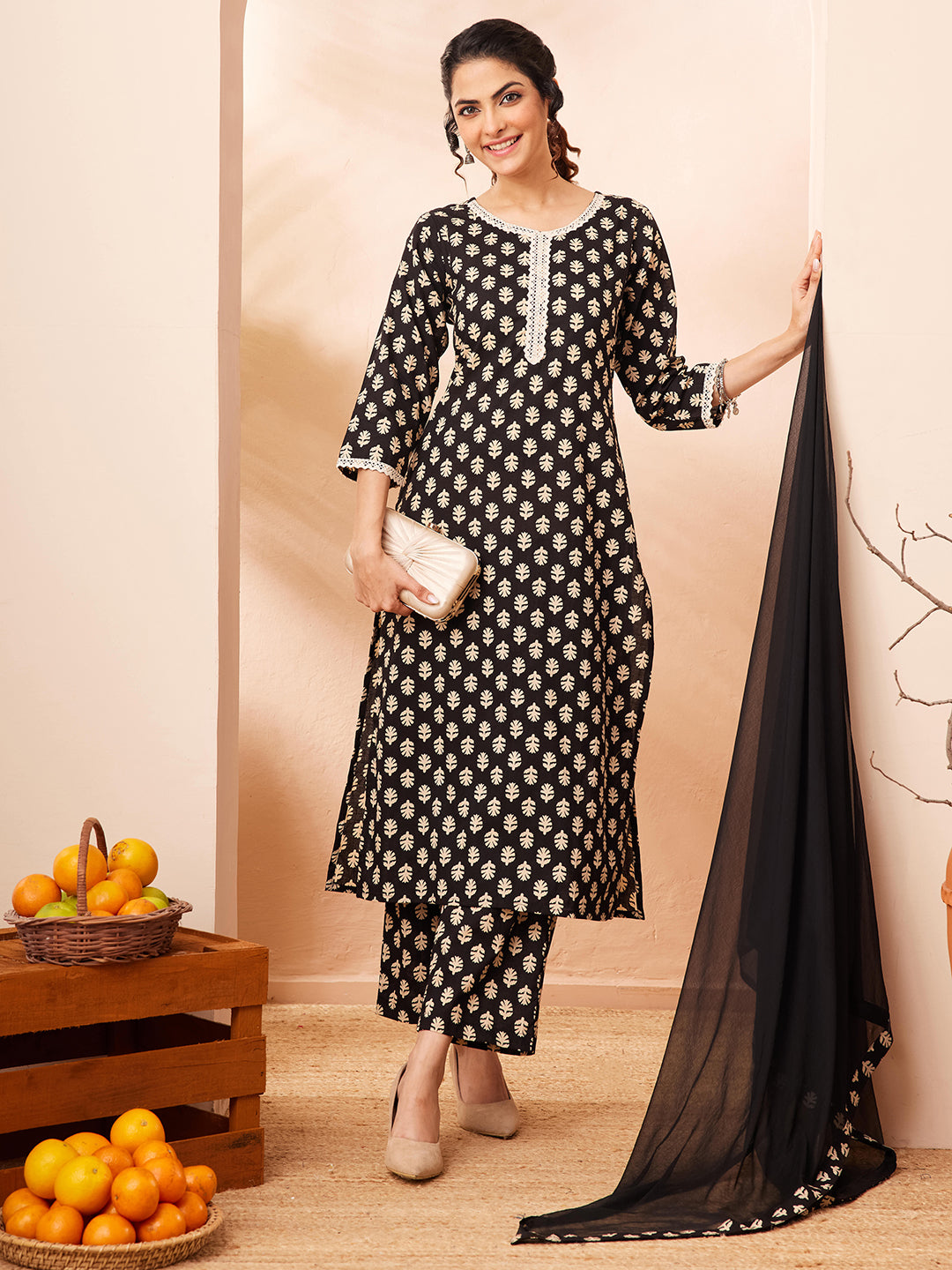 Black 3-Piece Kurta Set