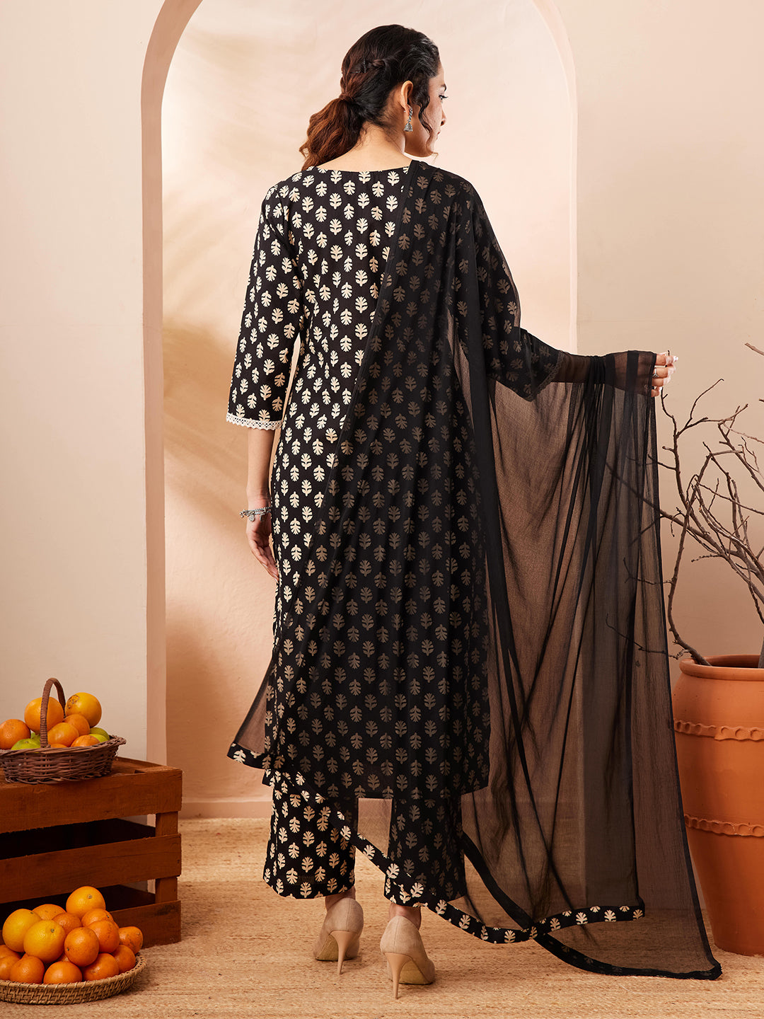 Black 3-Piece Kurta Set
