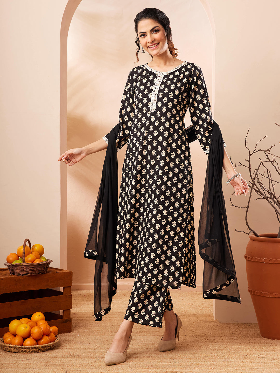 Black 3-Piece Kurta Set