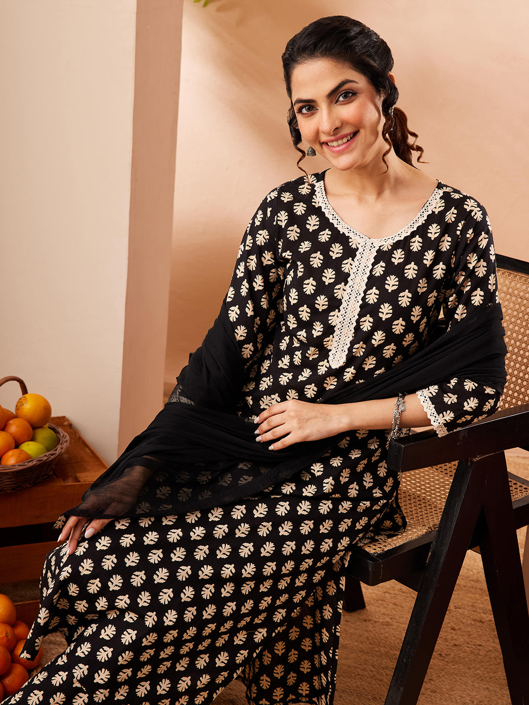 Black 3-Piece Kurta Set