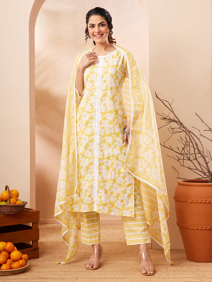 Yellow 3-Piece Kurta Set